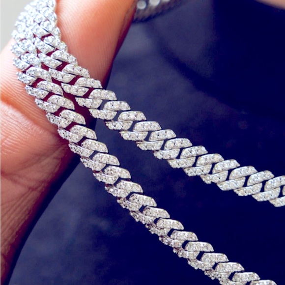 🥶 NEW 14K 6mm 8” White Gold Plated Micro Diamond Prong Icy Bracelet - GLD Shop - Picture 1 of 8